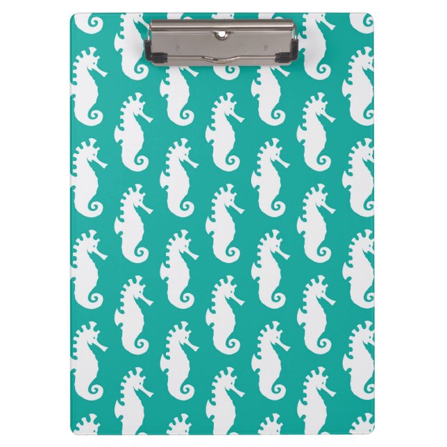 Porte-bloc Motif turquoise 1 d'hippocampe (Devant)