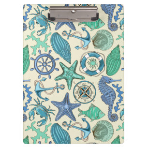 Porte-bloc Motif turquoise d'animaux de mer