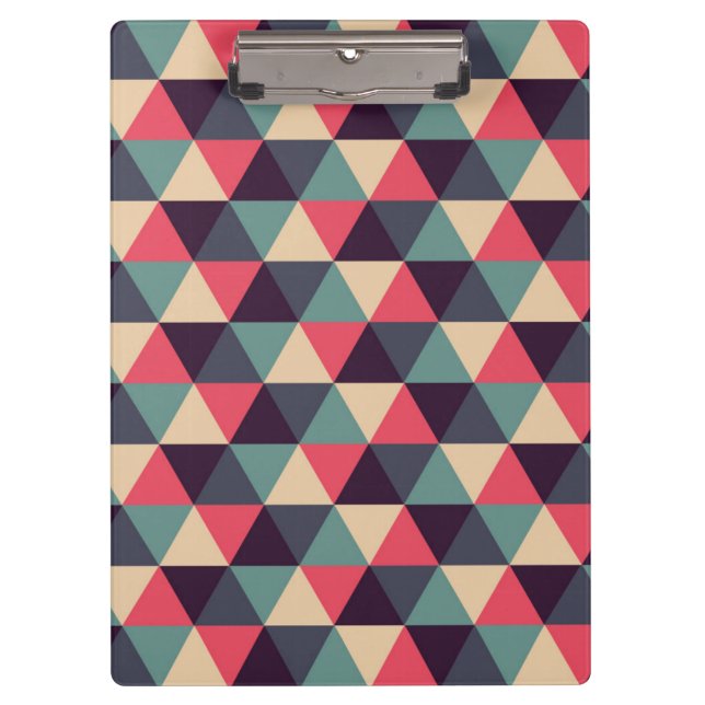 Porte-bloc Motif turquoise et rose de triangle (Devant)