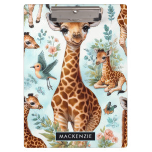 Porte-bloc Motif vintage Cute Baby Giraffe 