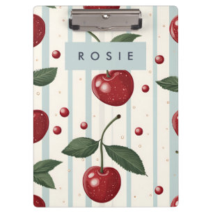 Porte-bloc Motif Vintage rétro rouge cerise personnalisé