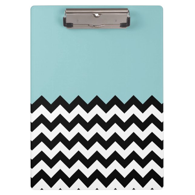 Porte-bloc Motif Zigzag noir et blanc, Chevron, Bleu (Devant)