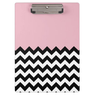 Porte-bloc Motif Zigzag noir et blanc, Chevron, rose