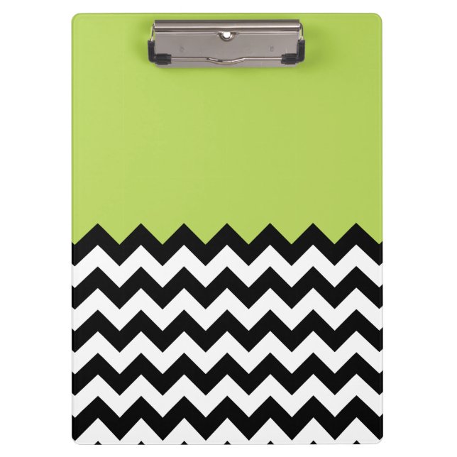 Porte-bloc Motif Zigzag noir et blanc, Chevron, Vert (Devant)