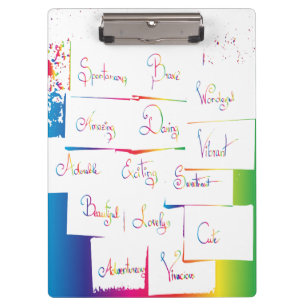 Porte-bloc Mots d'inspiration positifs colorés écrits à la ma