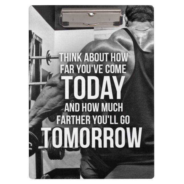 Porte-bloc Mots Motivationnels De Gym De Travail (Devant)