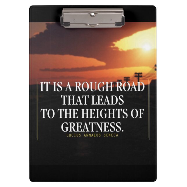 Porte-bloc Mots Motivationnels - Rough Road mène à la grandeu (Devant)