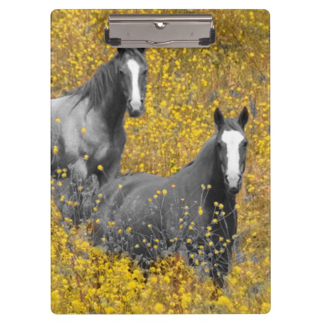 Porte-bloc Moutarde et chevaux (Devant)