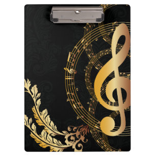 Porte-bloc Music Note Design or de luxe