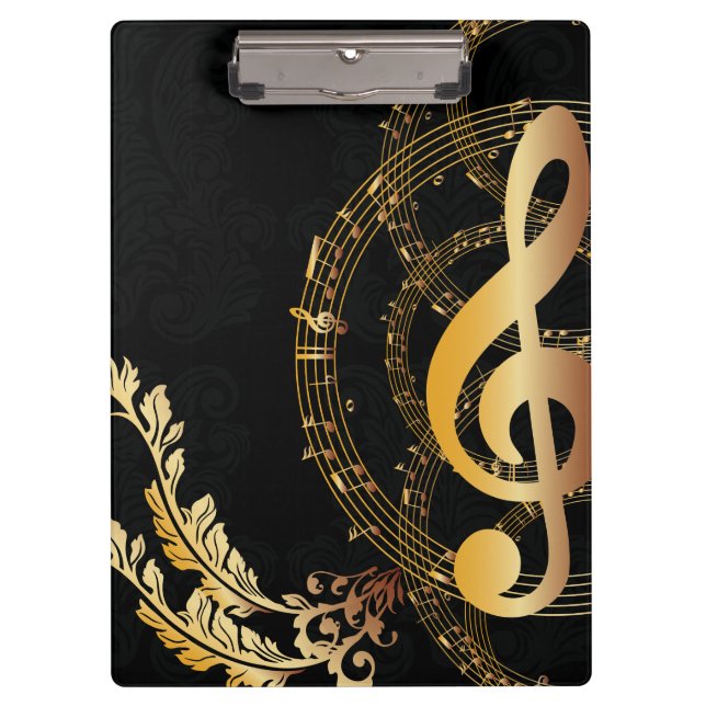 Porte-bloc Music Note Design or de luxe (Devant)