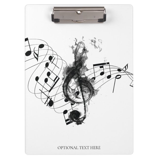 Porte-bloc Music Note Luxe noir et blanc (Devant)
