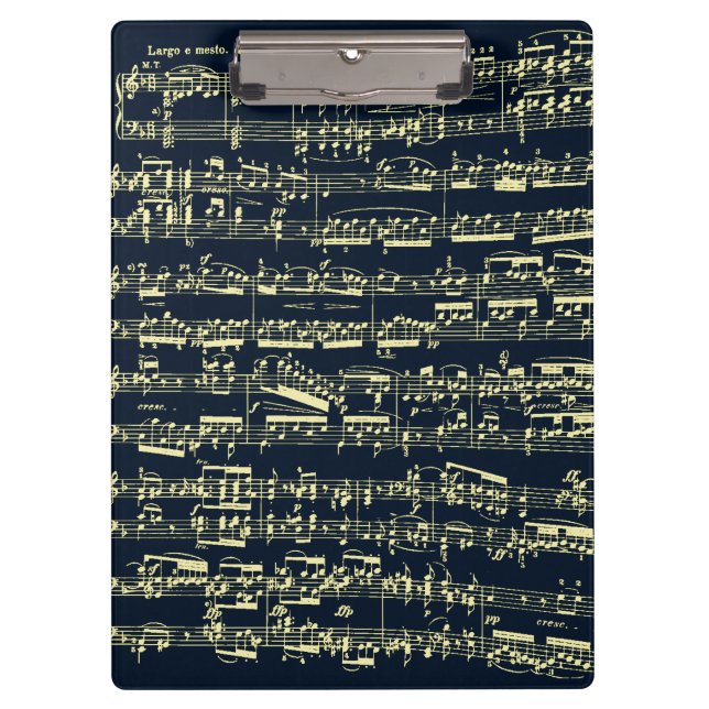 Porte-bloc Musique de feuille jaune lumineuse de Beethoven (Devant)