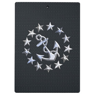 Porte-bloc Nautique Yacht Drapeau Chrome Ensigne sur Grille I