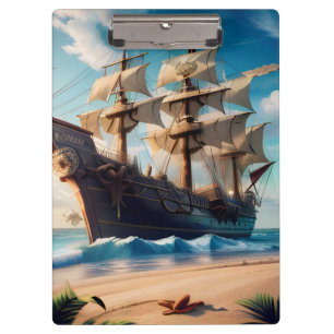 Porte-bloc Navire pirate de plage tropicale