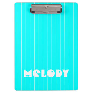 Porte-bloc Négone Cyan Blanc mince Vertical Striped Nom
