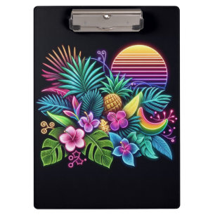 Porte-bloc Néon coloré tropical/hawaïen