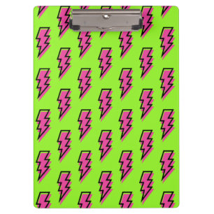 Porte-bloc Neon Green & Pink Lightning Motif des années 80/90