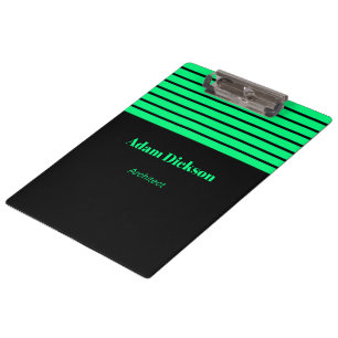Porte-bloc Neon vert rayures noir