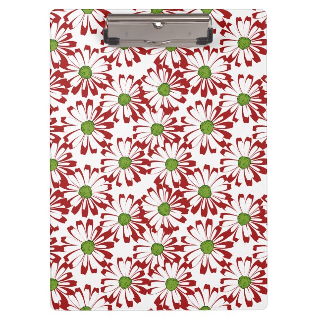 Porte-bloc Noël Rouge et vert marguerite motif floral (Devant)