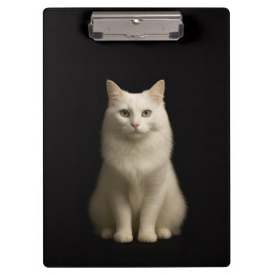 Porte-bloc noir 4 Luxe, chat turc d'Angora