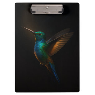 Porte-bloc noir 4 Luxe, colibri en vol