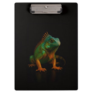 Porte-bloc noir 4 Luxe, Iguane vert