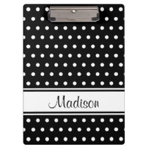 Noir blanc Polka Dot Stripe Nom du script