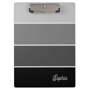 Porte-bloc Noir et gris Ombre Stripes avec script