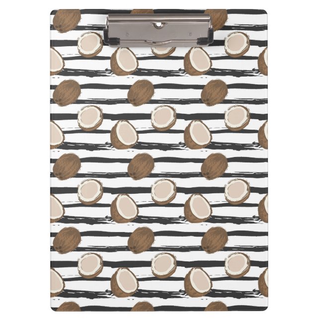 Porte-bloc Noix de coco sur le motif grunge de rayures (Devant)