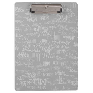 Porte-bloc nom à motif personnalisé cool gris