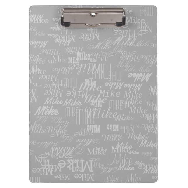 Porte-bloc nom à motif personnalisé cool gris (Devant)