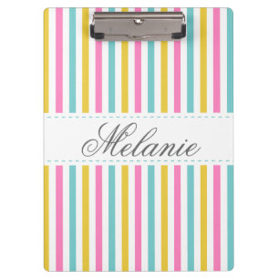 Porte-bloc Nom coloré de coutume de motif de rayures