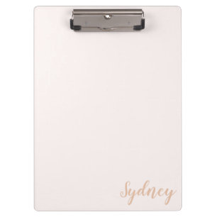 Porte-bloc Nom de calligraphie minimaliste personnalisé Blush