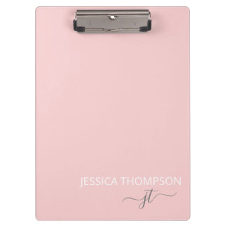 Porte-bloc Nom de monogramme rose moderne et féminin