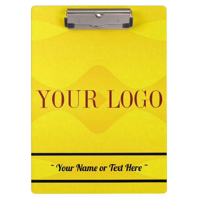 Porte-bloc Nom du logo personnalisé Porte - bloc jaune (Devant)