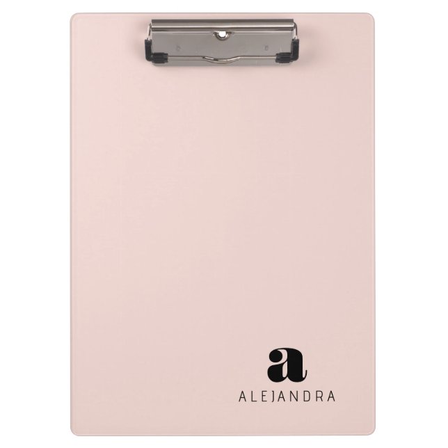 Porte-bloc Nom du monogramme rose gras moderne (Devant)