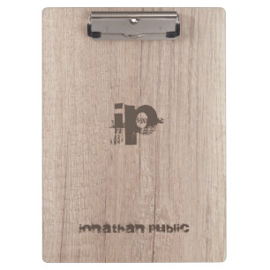 Porte-bloc Nom du texte dérangé Monogramme Modèle Wood Loo