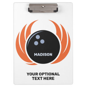 Porte-bloc Nom et texte personnalisés Boule de Bowling avec f