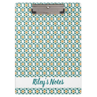 Porte-bloc Nom floral Turquoise souple
