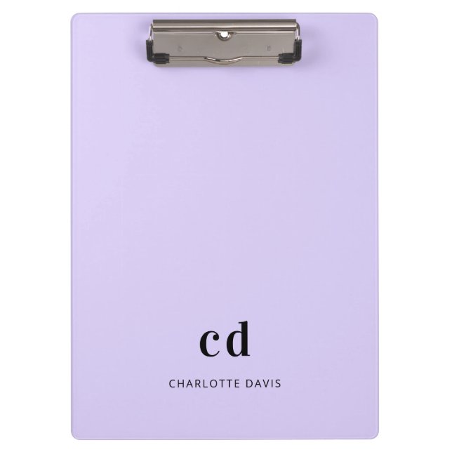 Porte-bloc Nom initial du monogramme violet lavande (Devant)