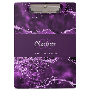 Porte-bloc Nom monogramme de marbre d'agneau pourpre