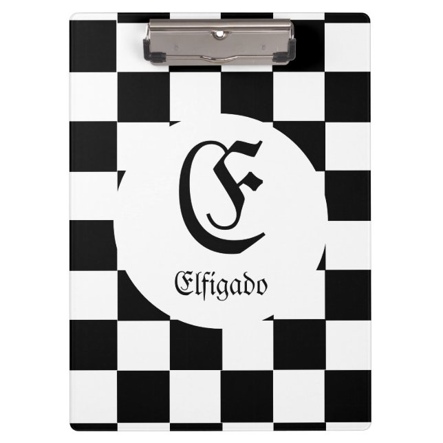 Porte-bloc Nom personnalisé du club d'échecs initial (Devant)