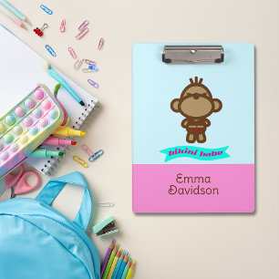 Porte-bloc Nom personnalisé du singe mignon
