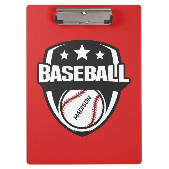 Porte-bloc Nom personnalisé et base-ball couleur (Devant)