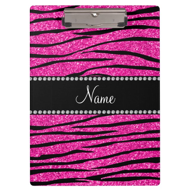 Porte-bloc Nom personnalisé neon parties scintillant rose cha (Devant)