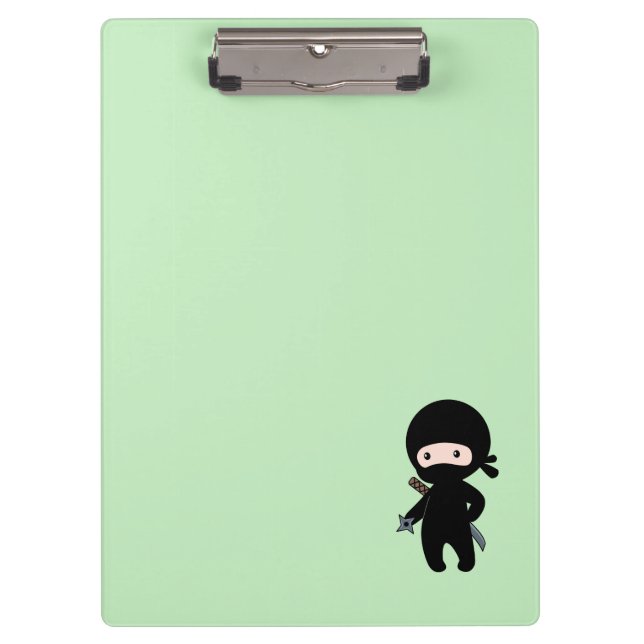 Porte-bloc Nom personnalisé Tiny Ninja sur Vert (Devant)