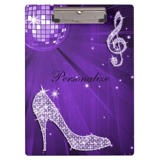 Porte-bloc Note lilas pourpre scintillante de musique et (Devant)
