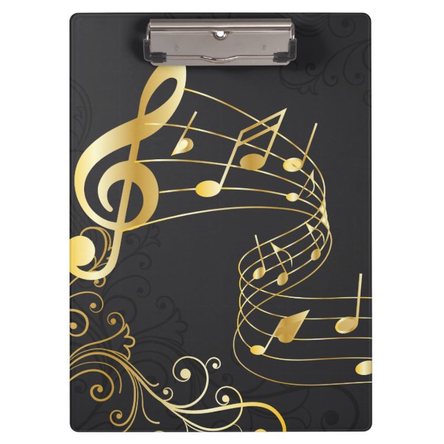 Porte-bloc Note musicale Design or de luxe (Devant)