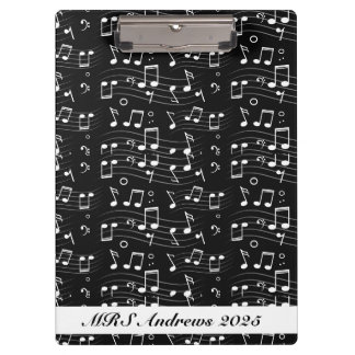Porte-bloc Notes de musique noir et blanc