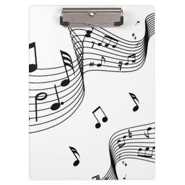 Porte-bloc Notes musicales sur le blanc (Devant)